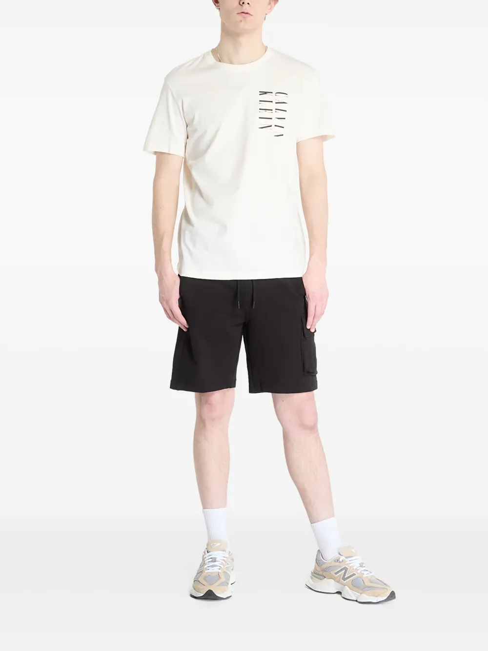 Calvin Klein T-shirt met logoprint - Beige