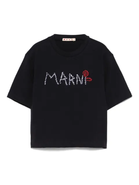 Marni Kids logo-embroidered T-shirt