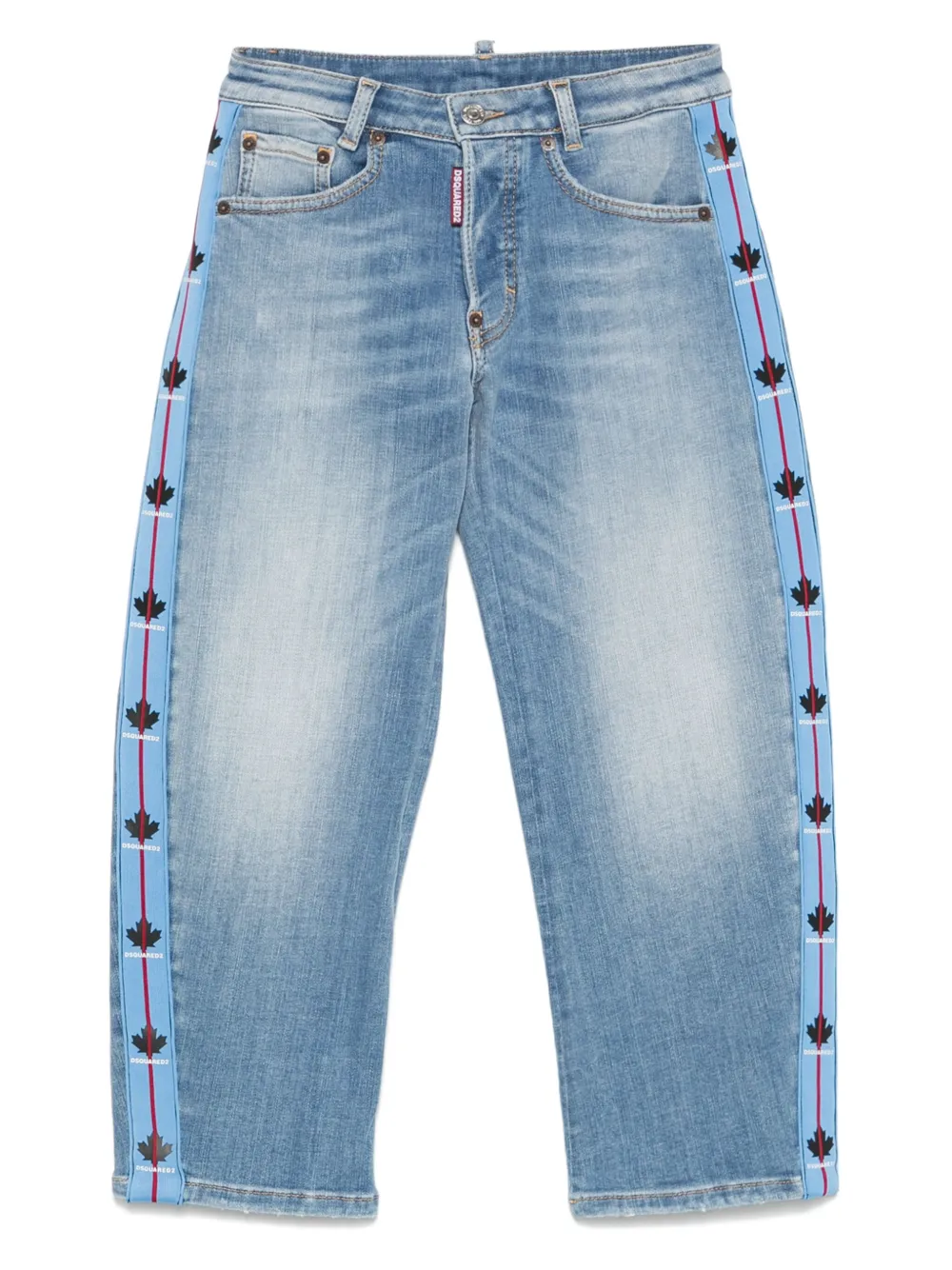DSQUARED2 KIDS Jeans met logoband Blauw