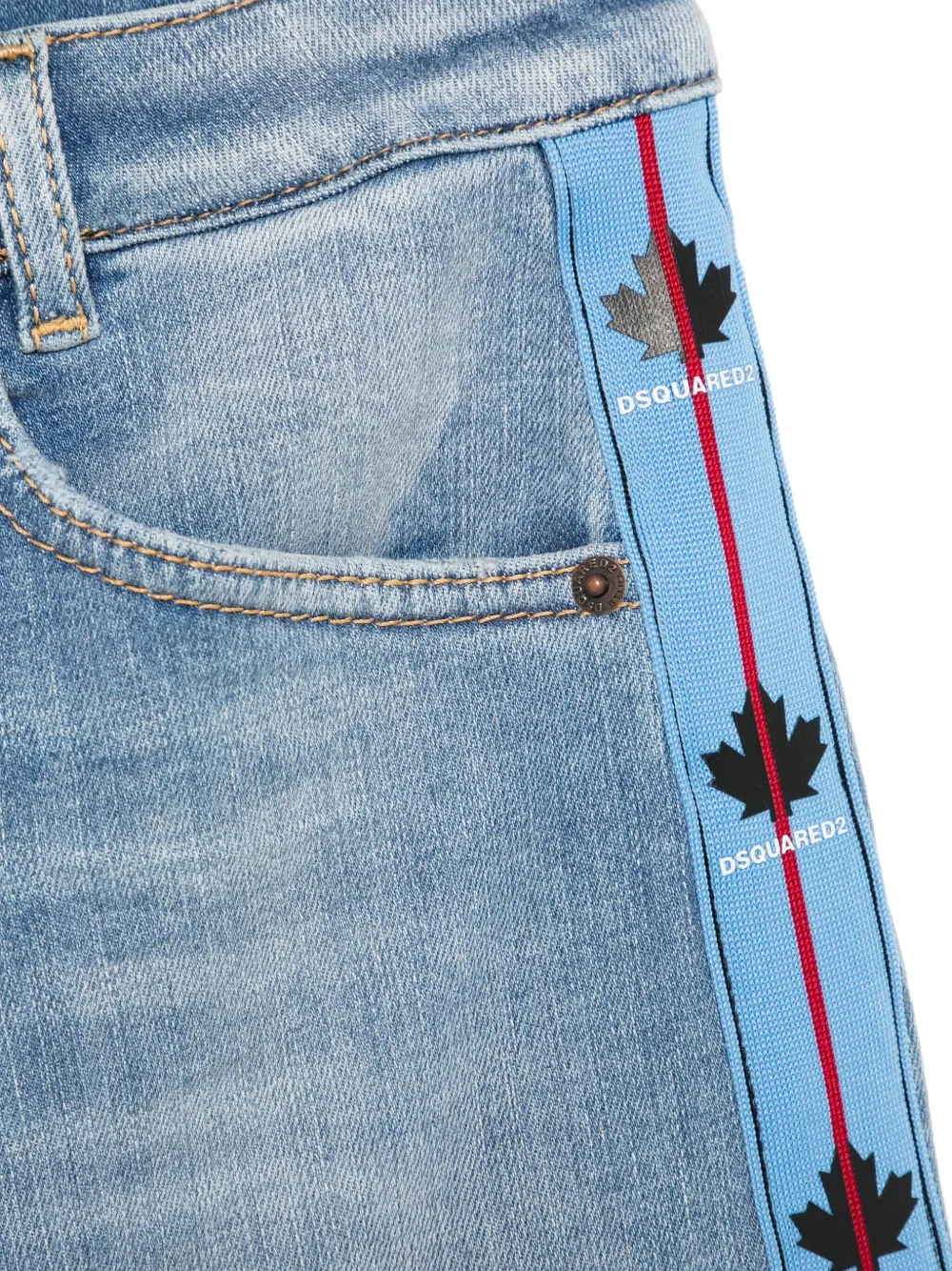 DSQUARED2 KIDS Jeans met logoband Blauw