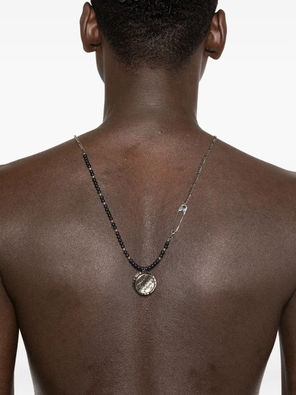 Pre-owned Alexander Mcqueen 2020 Beaded-chain Necklace In Silver