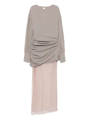【関税込み】Nensi Dojaka ミニドレス Nensi Dojaka セミシアー ミニドレス | ブラウン | FARFETCH JP