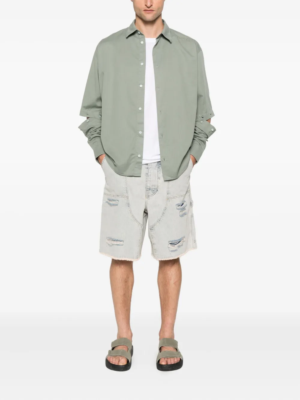 Études Studio distressed pocket shorts | Denim Shorts | Image 2