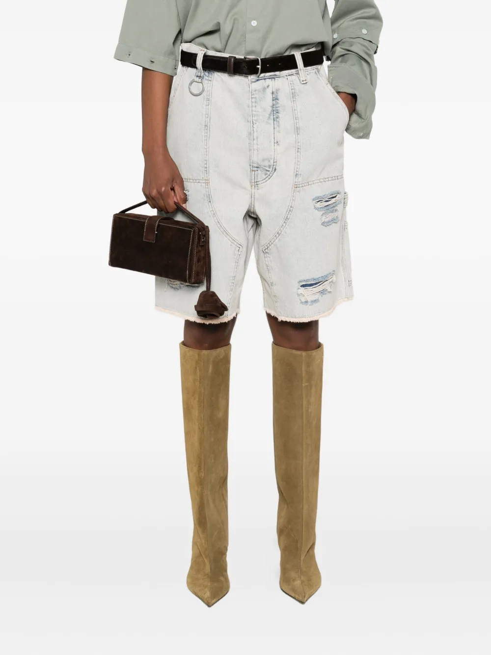 Études Studio Shorts met gerafelde zak Blauw