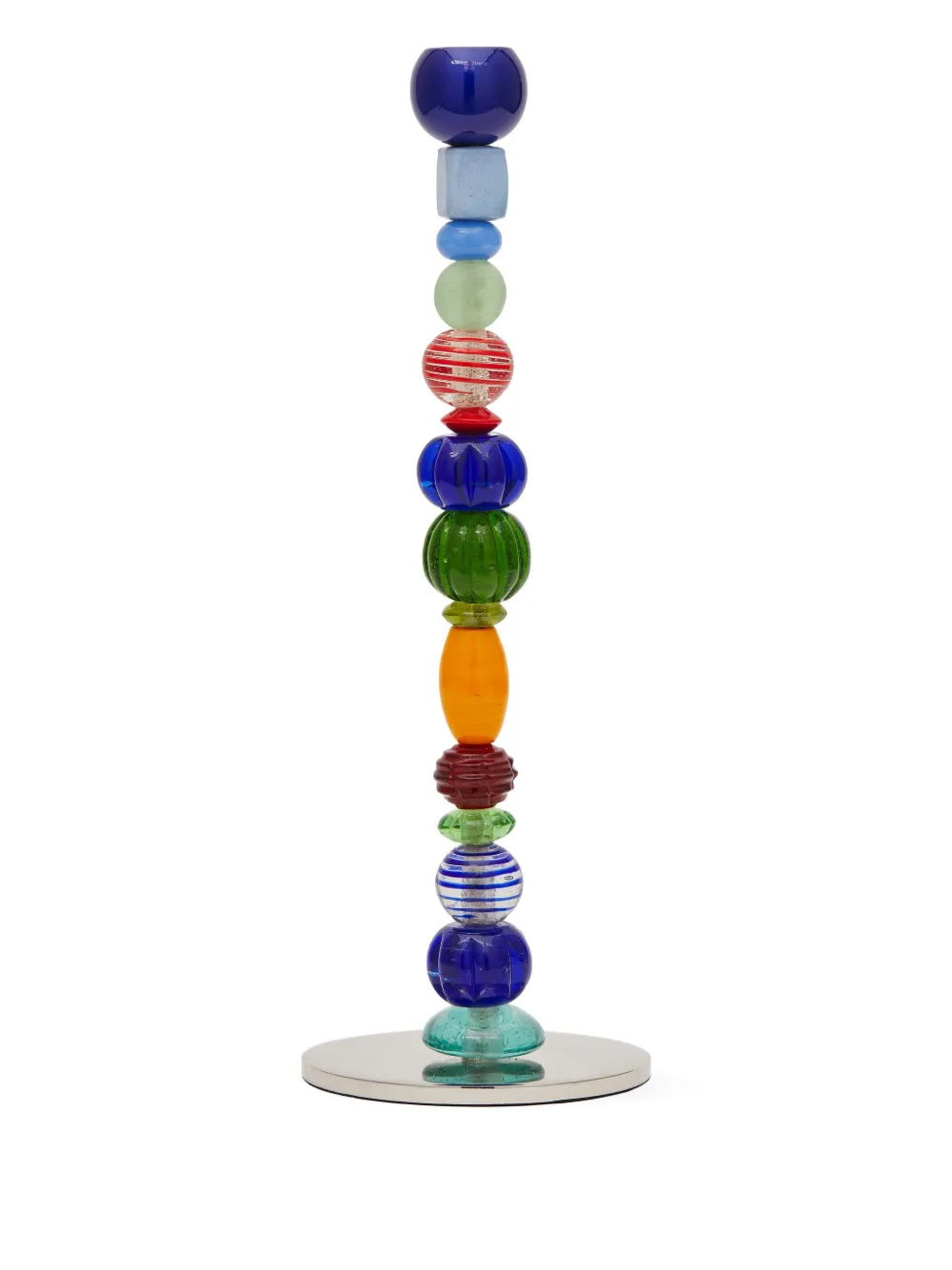 POLSPOTTEN beaded glass candlestick | Blue | Image 1