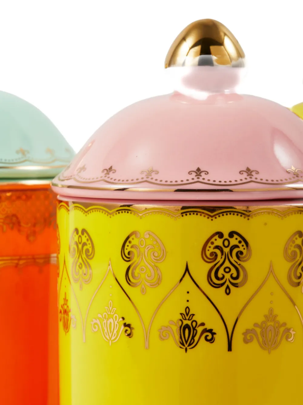 Polspotten Embellished Ceramic Storage Jar In Yellow