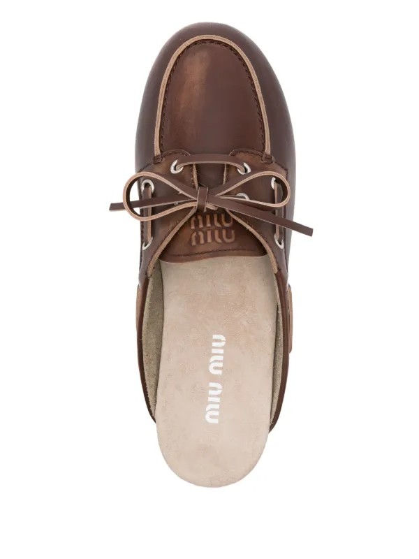 Miu Miu Mules Da Barca Marrone FARFETCH IT