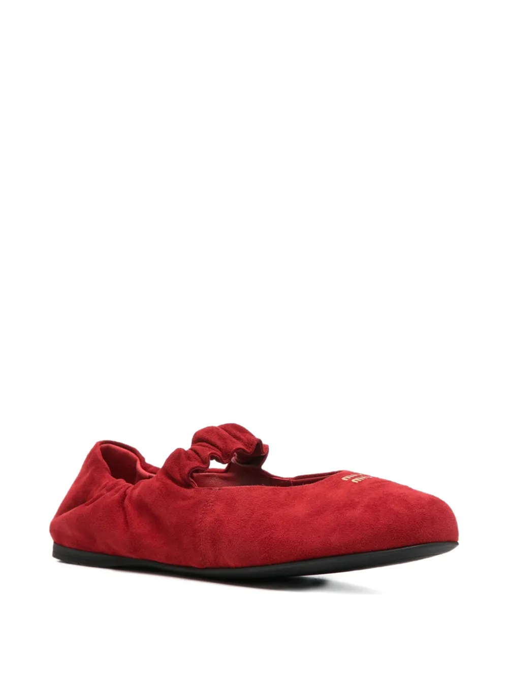 Miu Miu elasticated-strap ballet flats - Rood