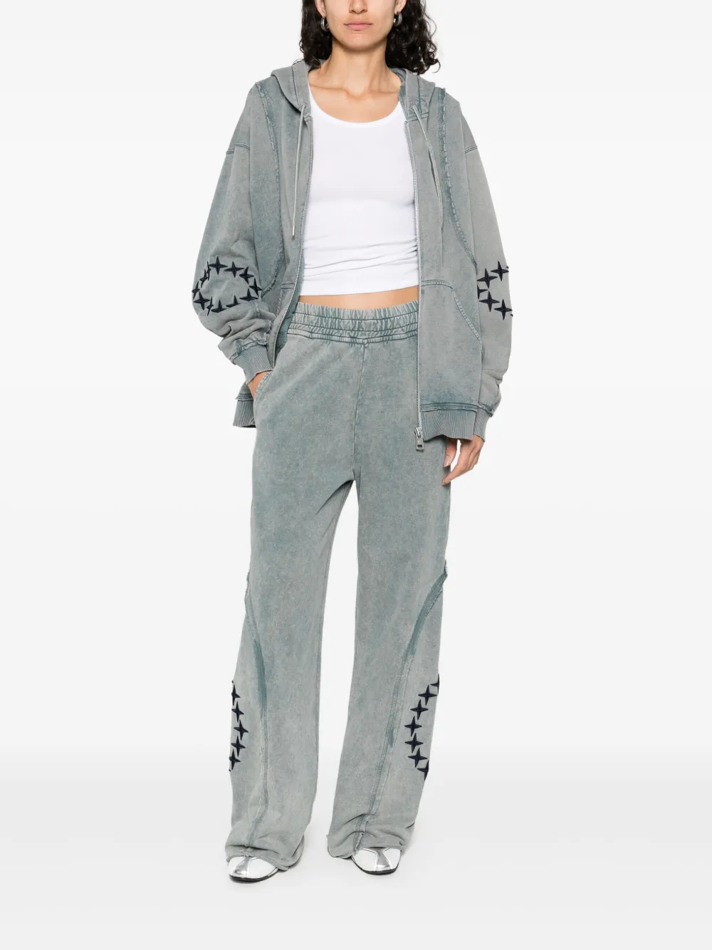 Études Studio Hoodie met gerafelde afwerking Blauw