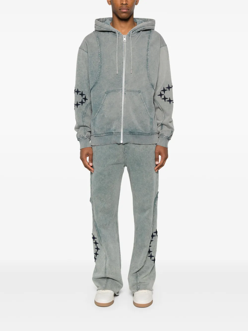 Études Studio Hoodie met gerafelde afwerking Blauw