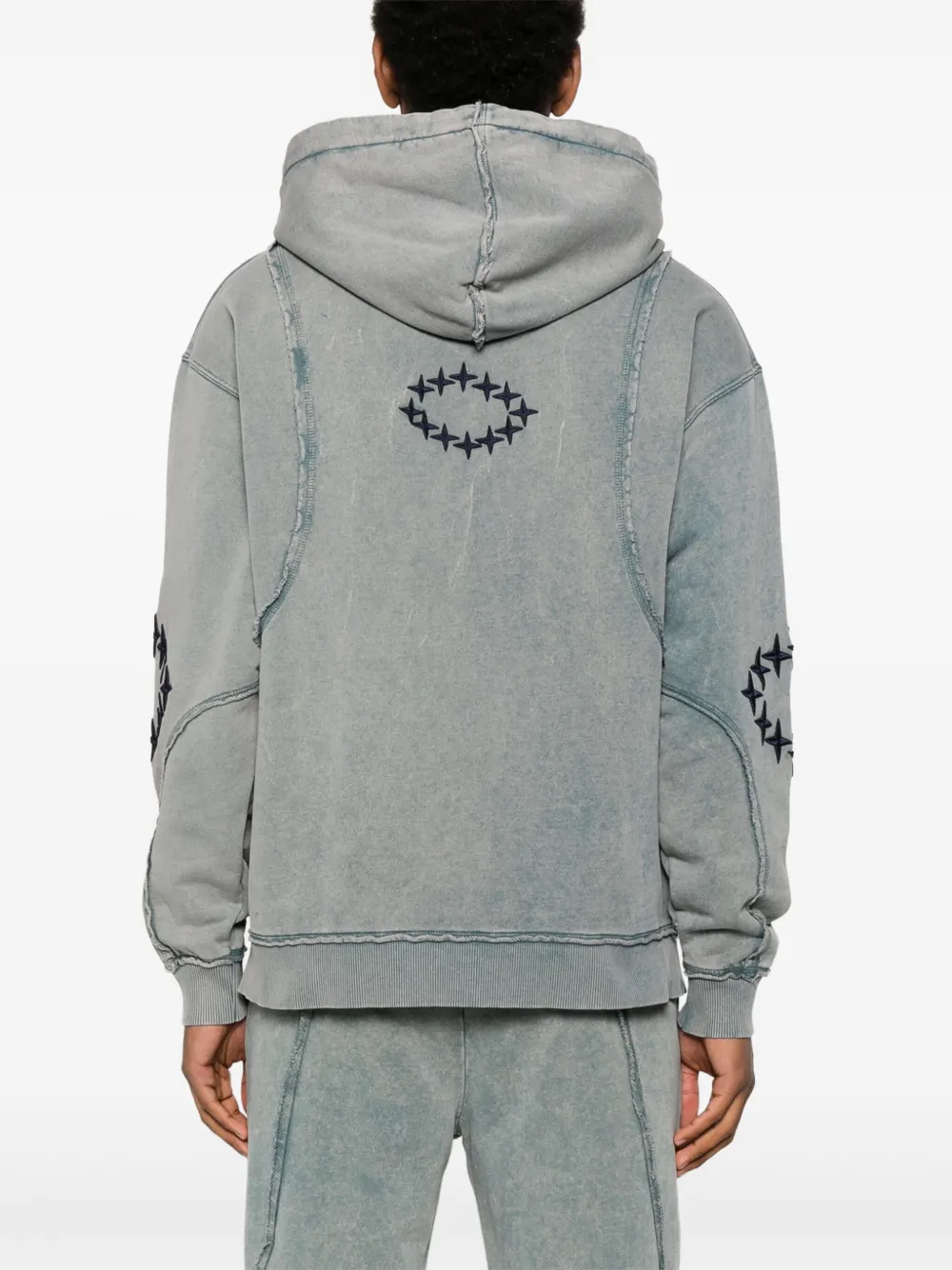 Études Studio Hoodie met gerafelde afwerking Blauw