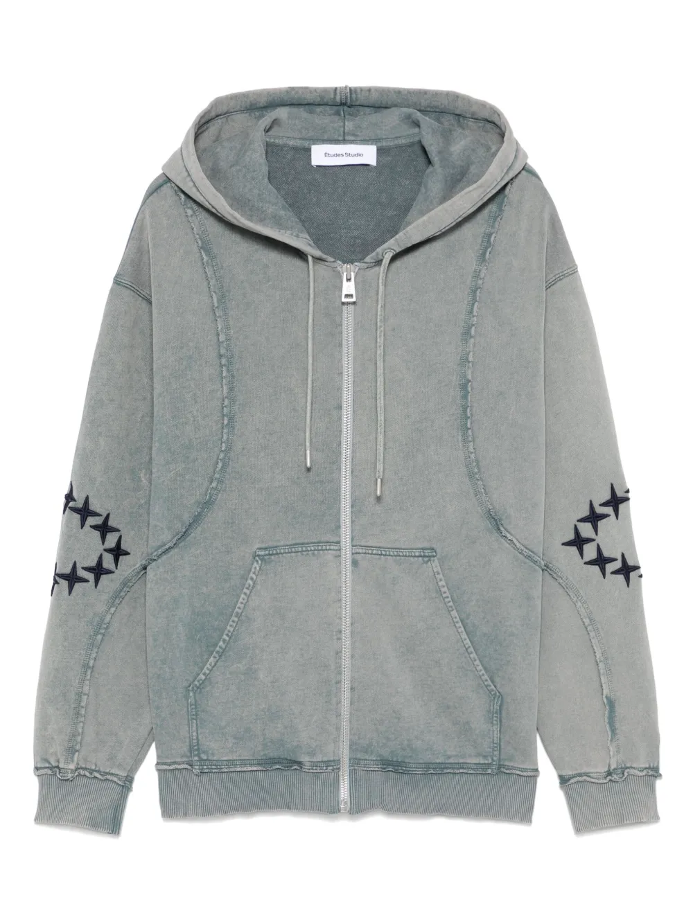 Études Studio Hoodie met gerafelde afwerking Blauw