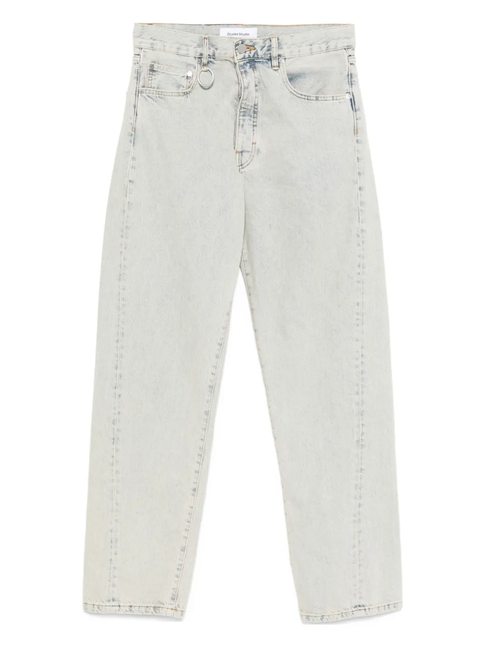 ring-detail straight jeans