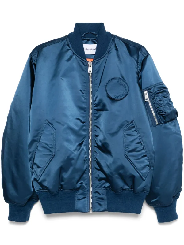 Études Studio logo-patch Bomber Jacket Blue FARFETCH OM