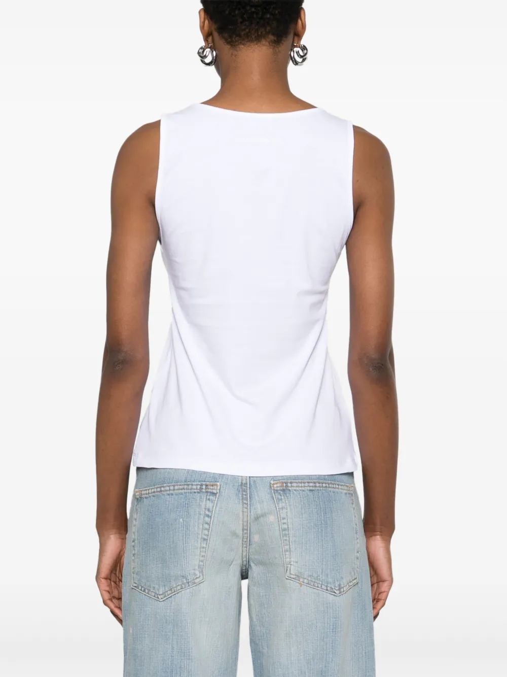 Shop Emporio Armani Raised-logo Tank Top In White