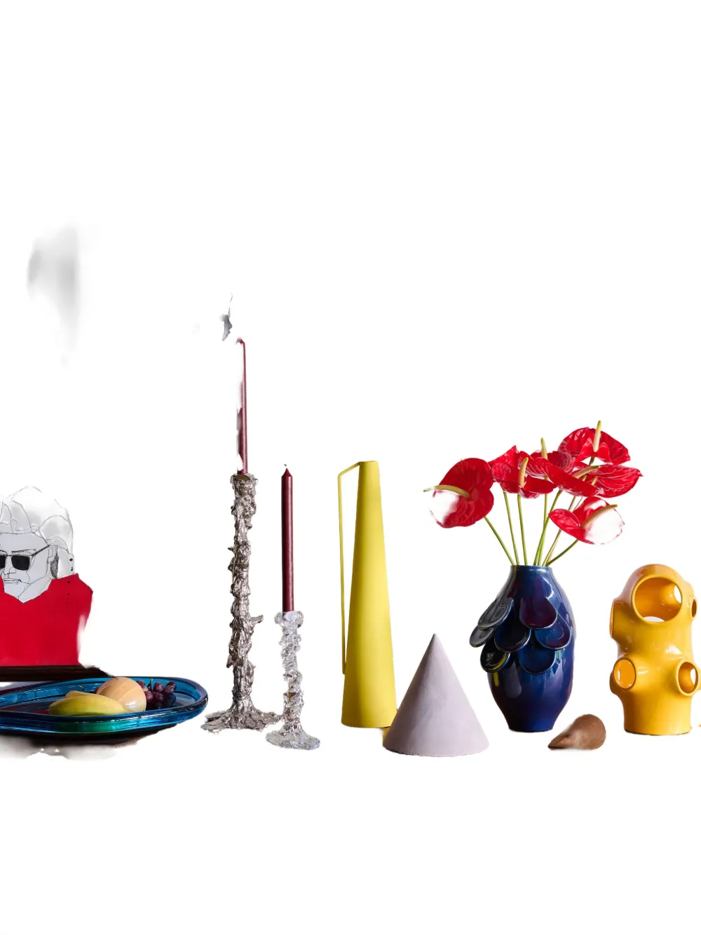 POLSPOTTEN Drip glass candle holder (25cm) | Candle Holders | Image 2
