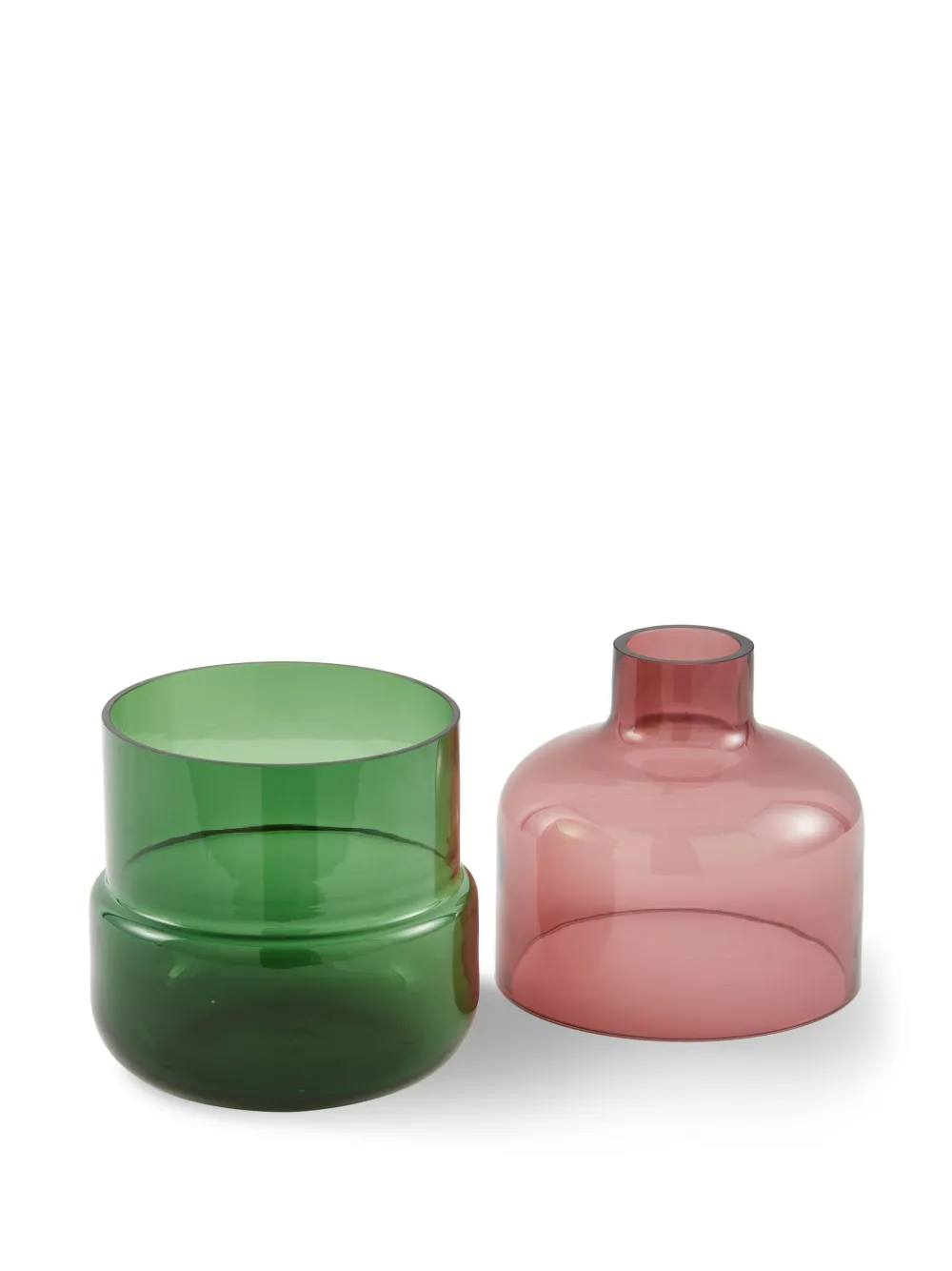 Polspotten Stacked Glass Vase In Green