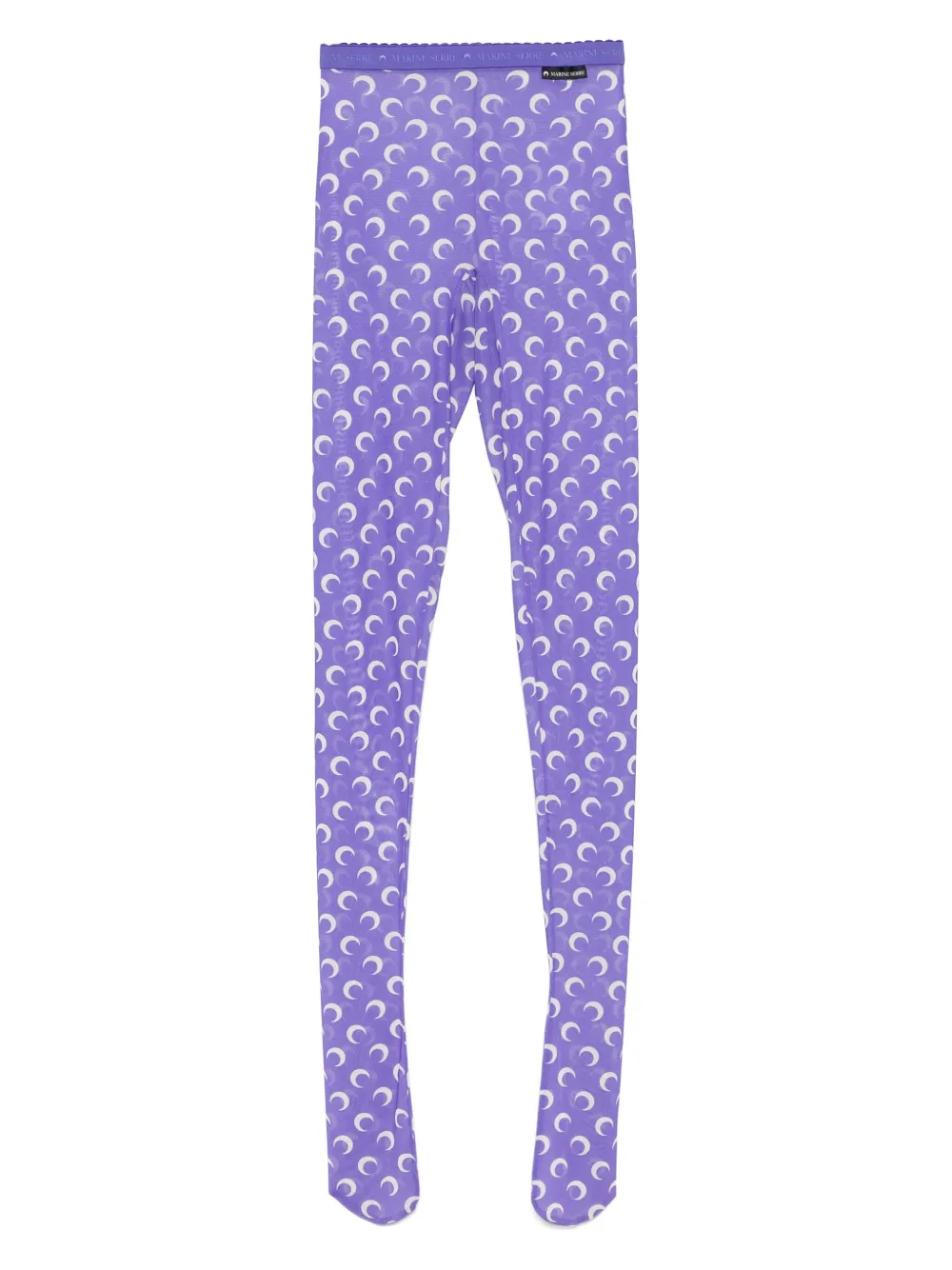 Marine Serre Purple Recycled Moon Mesh Tights In Purple