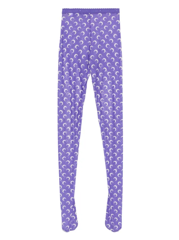 marine serre タイツ Marine Serre Crescent moon-print Tights | Purple | FARFETCH