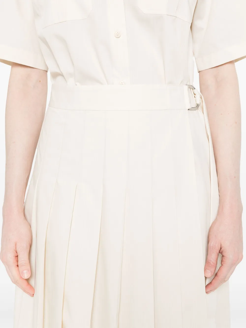 Theory Geplooide maxi-jurk Beige