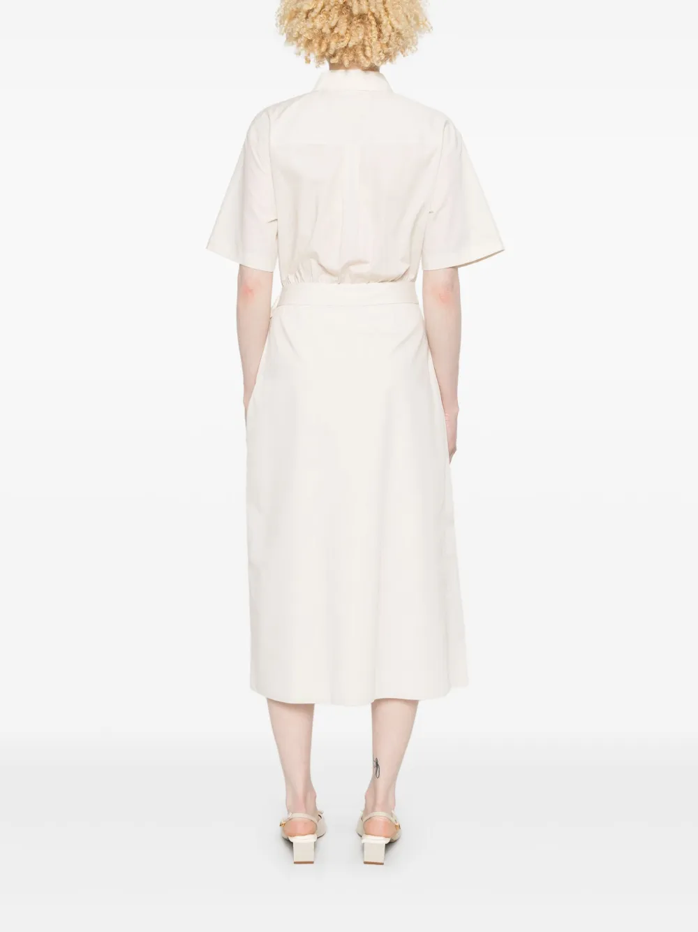 Theory Geplooide maxi-jurk Beige