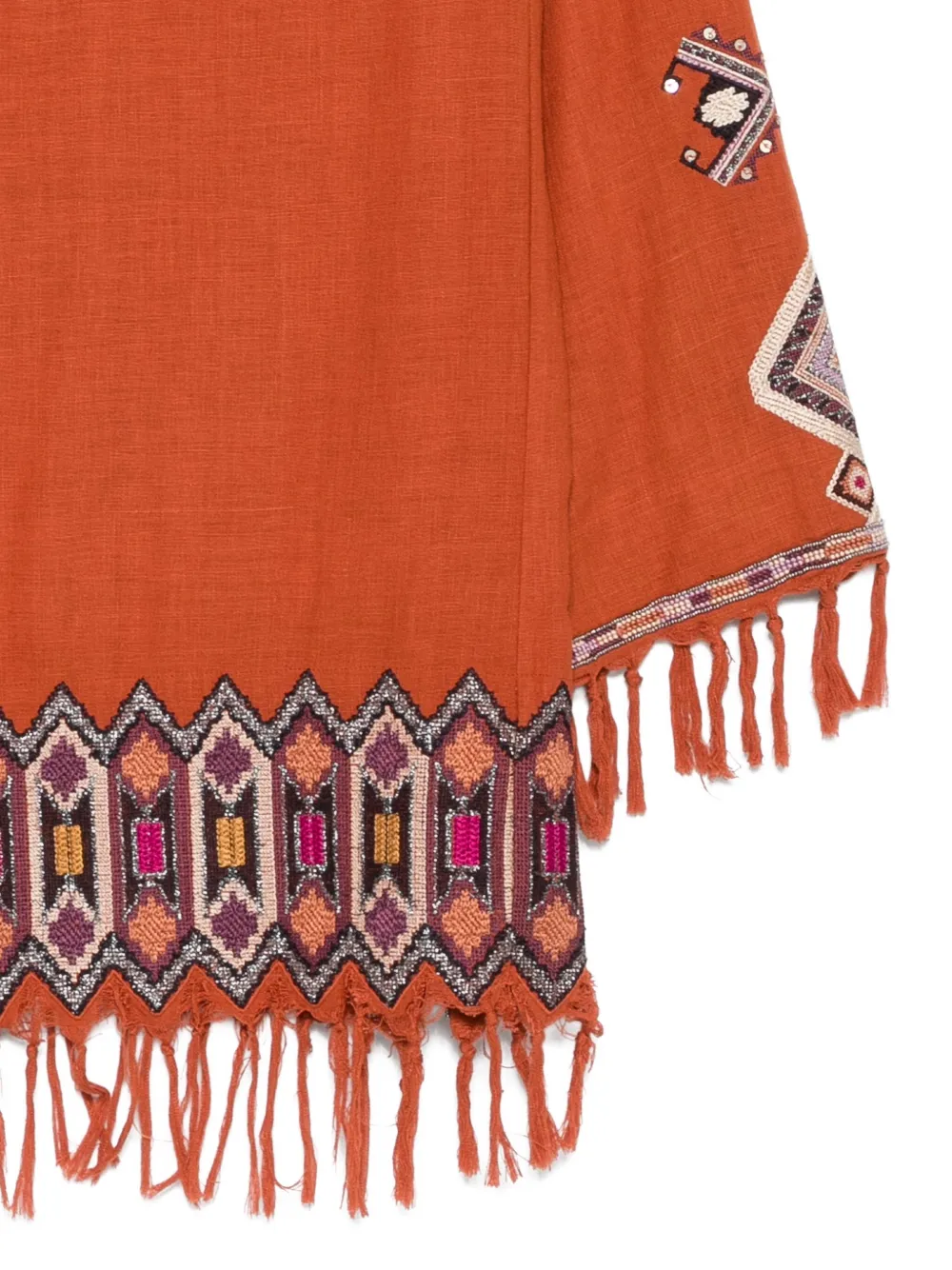 ISABEL MARANT Mini-jurk met franje Oranje