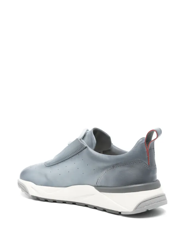 【SANTONI】メンズ ブルー レザー スニーカー Santoni レザースニーカー | ブルー | FARFETCH JP