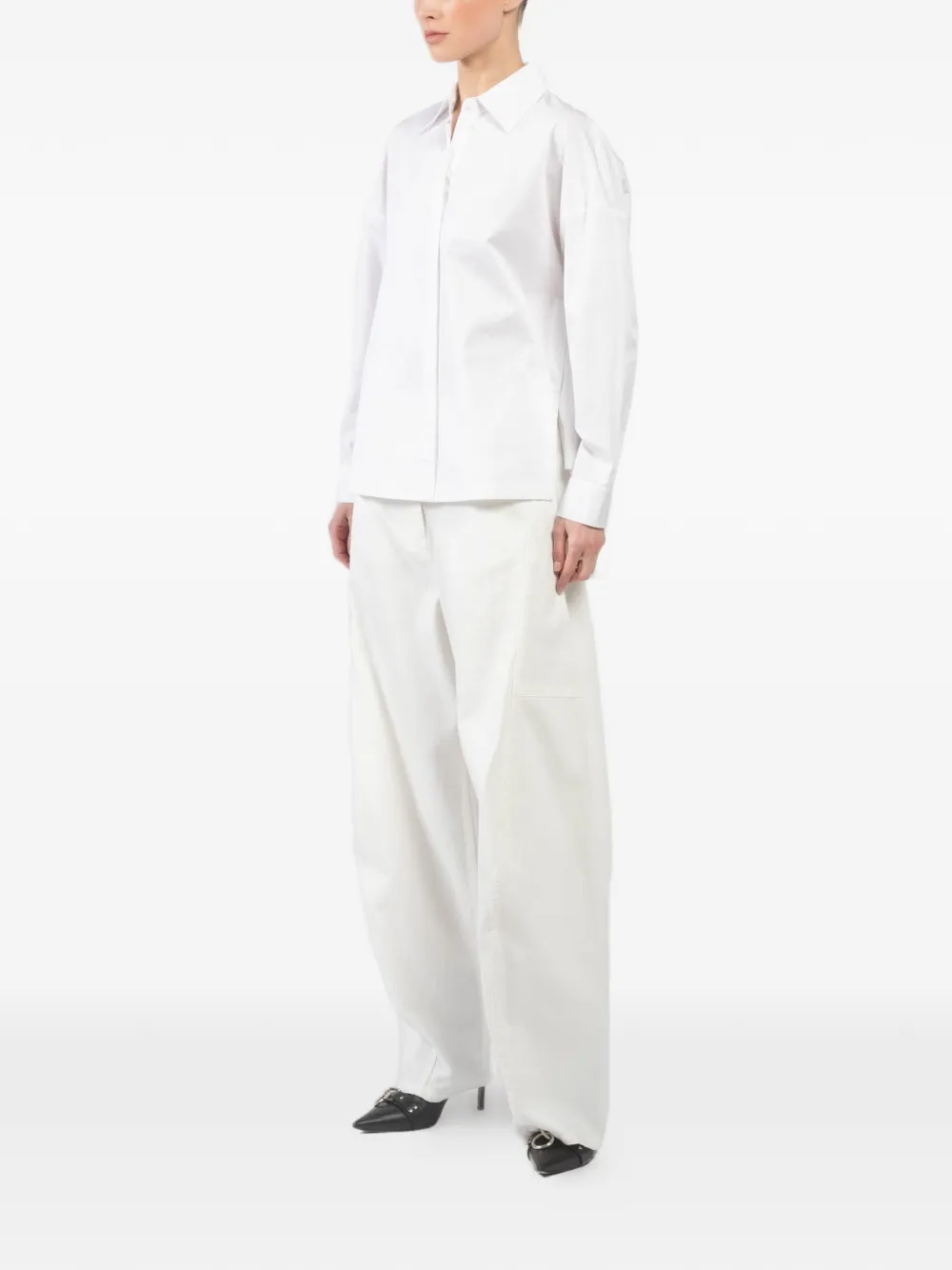Gabe Point-Collar Long-Sleeved Shirt