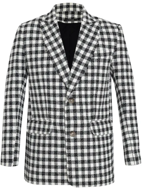 À La Garçonne Blazer xadrez com abotoamento