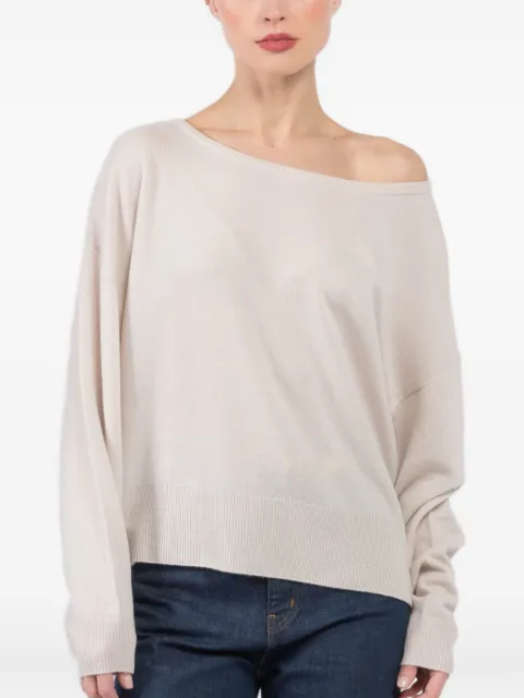 extreme cashmere boat-neck long-sleeved top