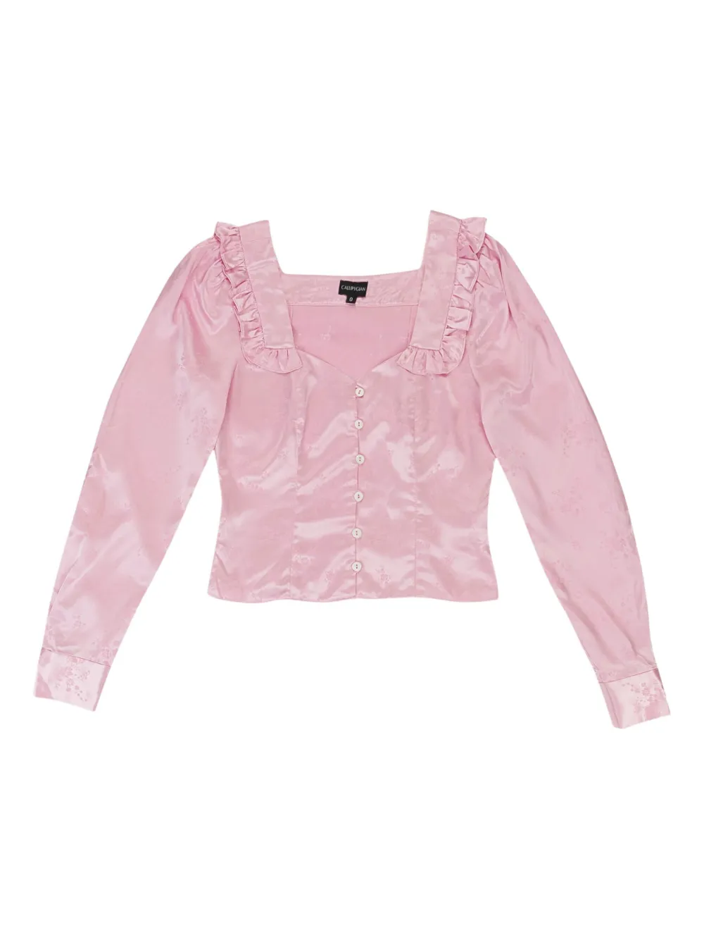 Callipygian Blusa jacquard con ruches - Rosa