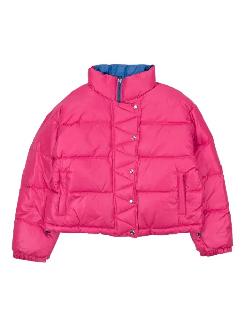 Callipygian reversible puffer jacket