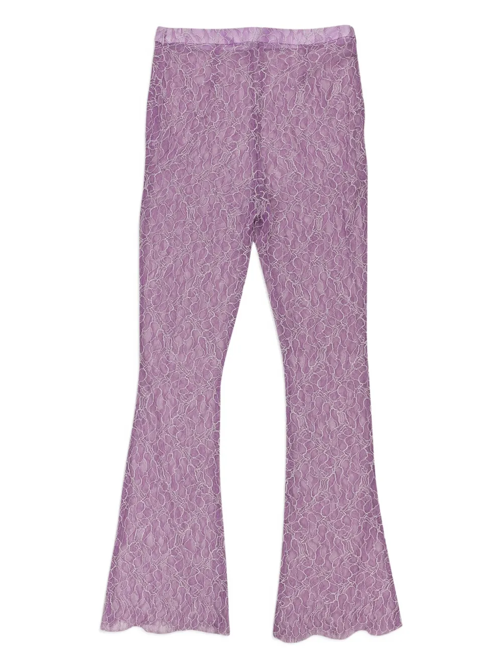  Callipygian Laced Flared Trousers - Purple 