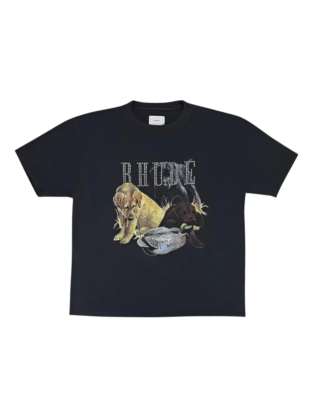 RHUDE playera Hunting Dog con sStrass | negro | Image 1