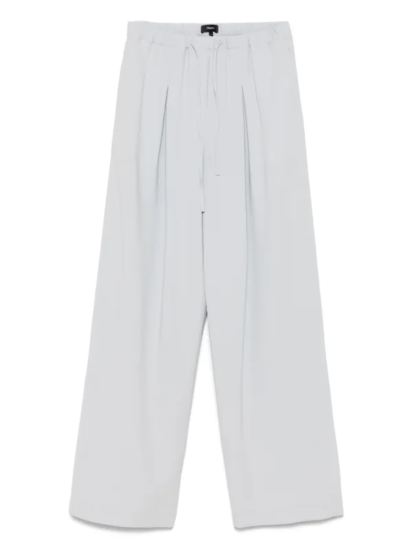 Theory Pleated Crepe Trousers in Blue