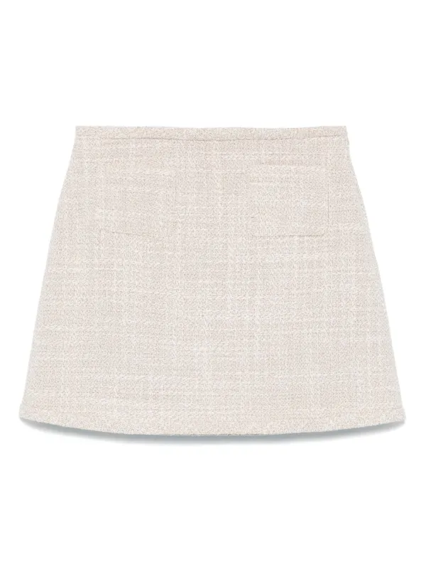 Theory A-line Tweed Mini Skirt in Neutrals
