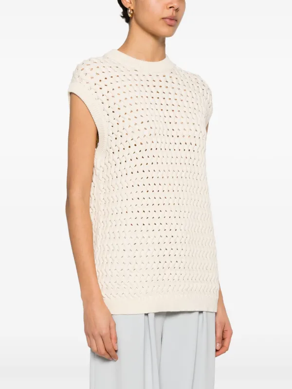 Theory ケーブルニット ベスト | ニュートラル | FARFETCH JP