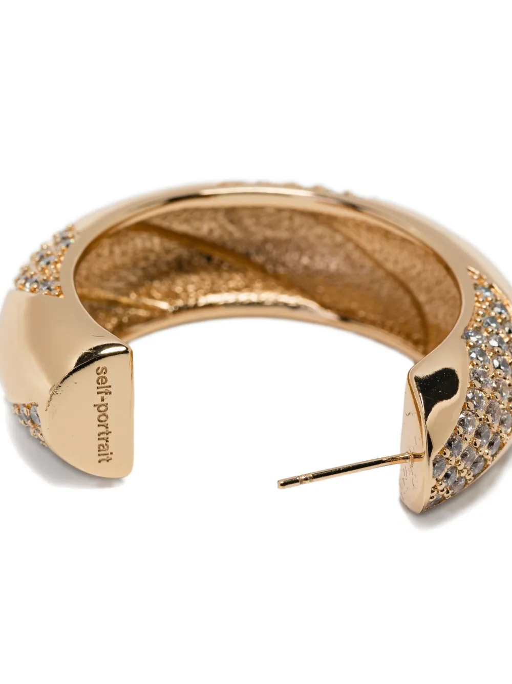 Self-portrait Twisted Pave Earrings In Gold