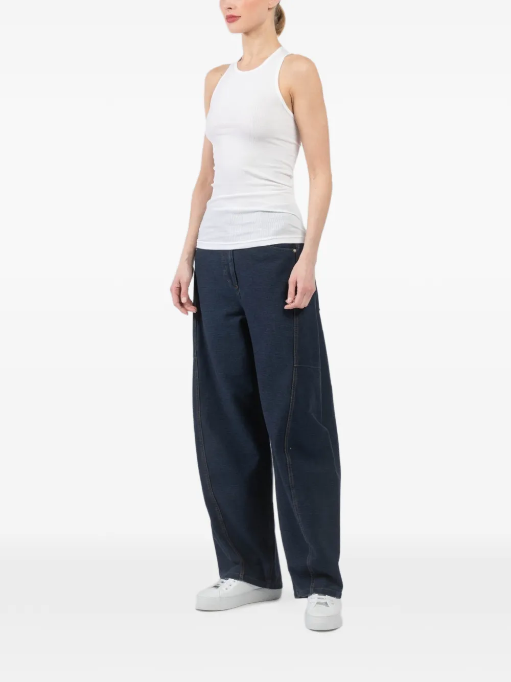  Tibi Ribbed Tank Top - White 