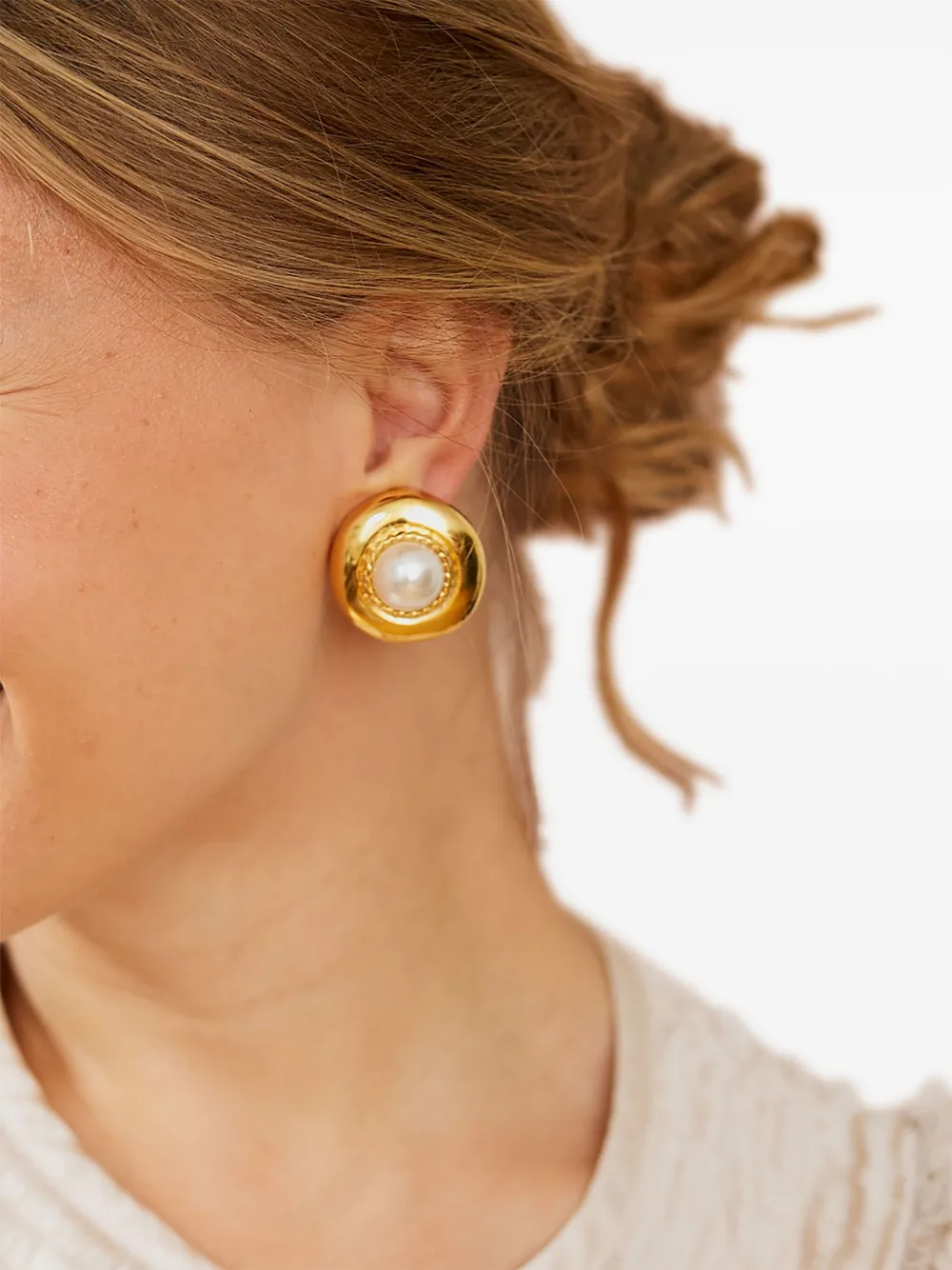 Kenneth Jay Lane Oorbellen met parel - Goud