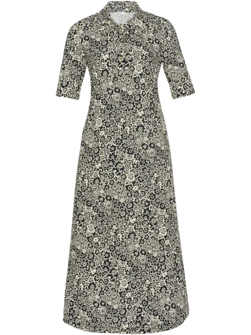 Robe mi-longue à fleurs - Rosetta Getty - Modalova