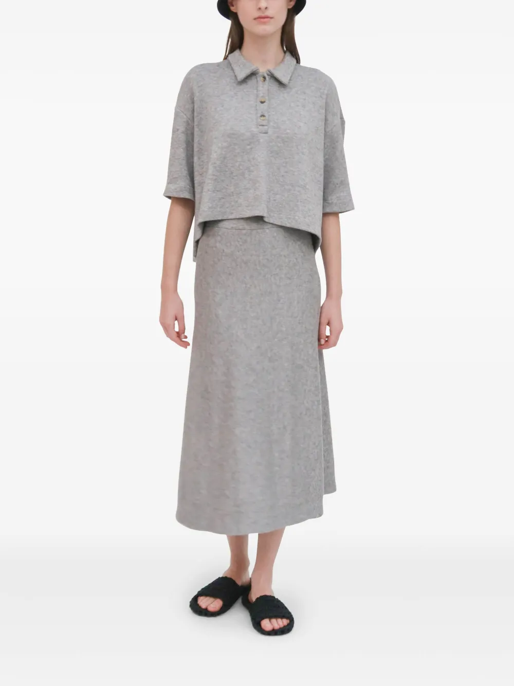 rosettagetty Rosetta Getty Flared midi-rok - Grijs