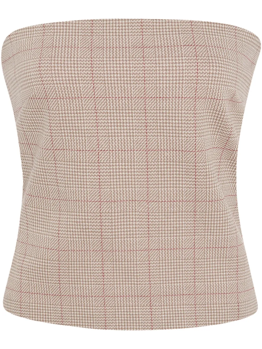 Rosetta Getty checked top | Neutrals | Image 1