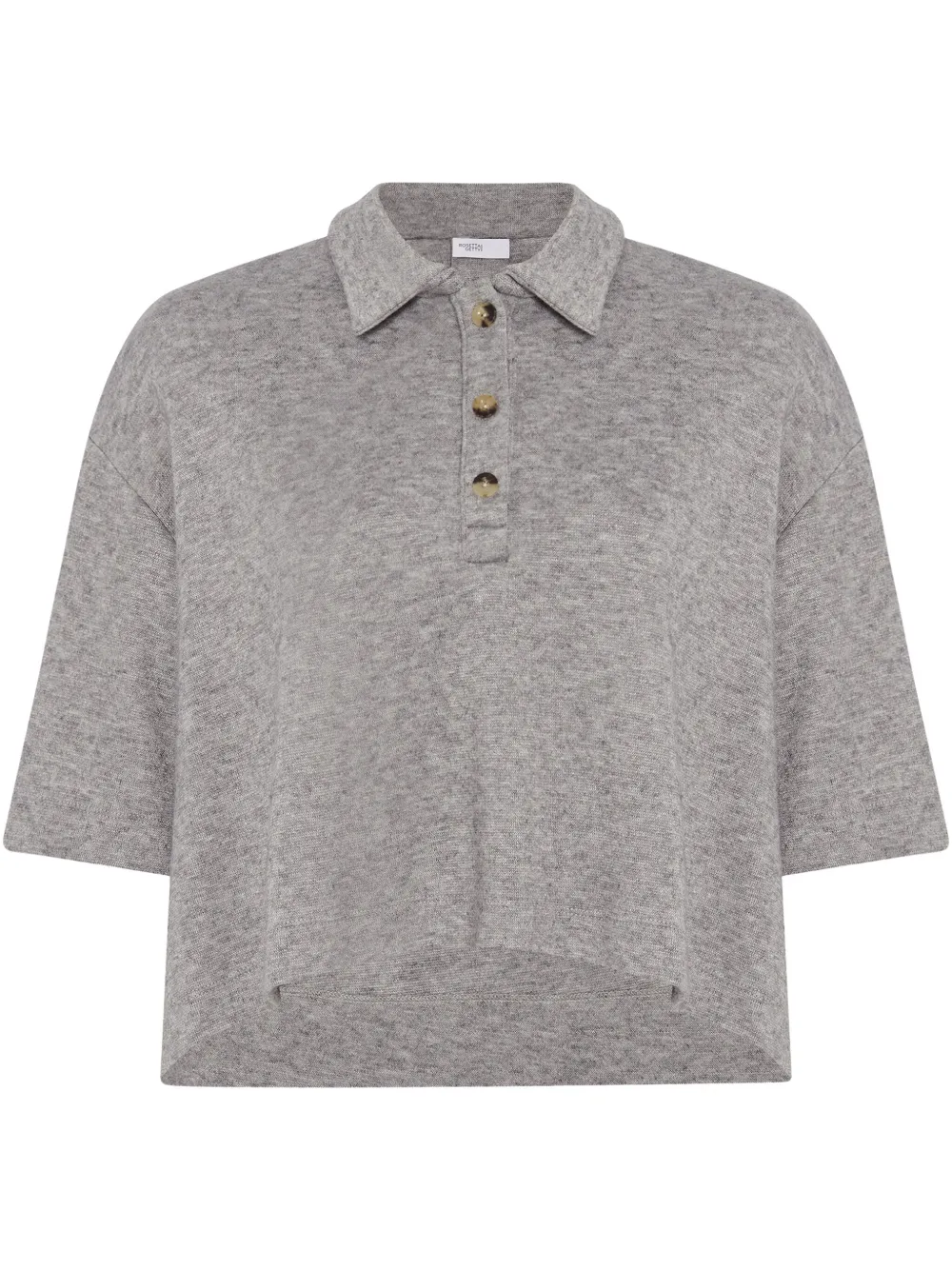 button-fastening polo top