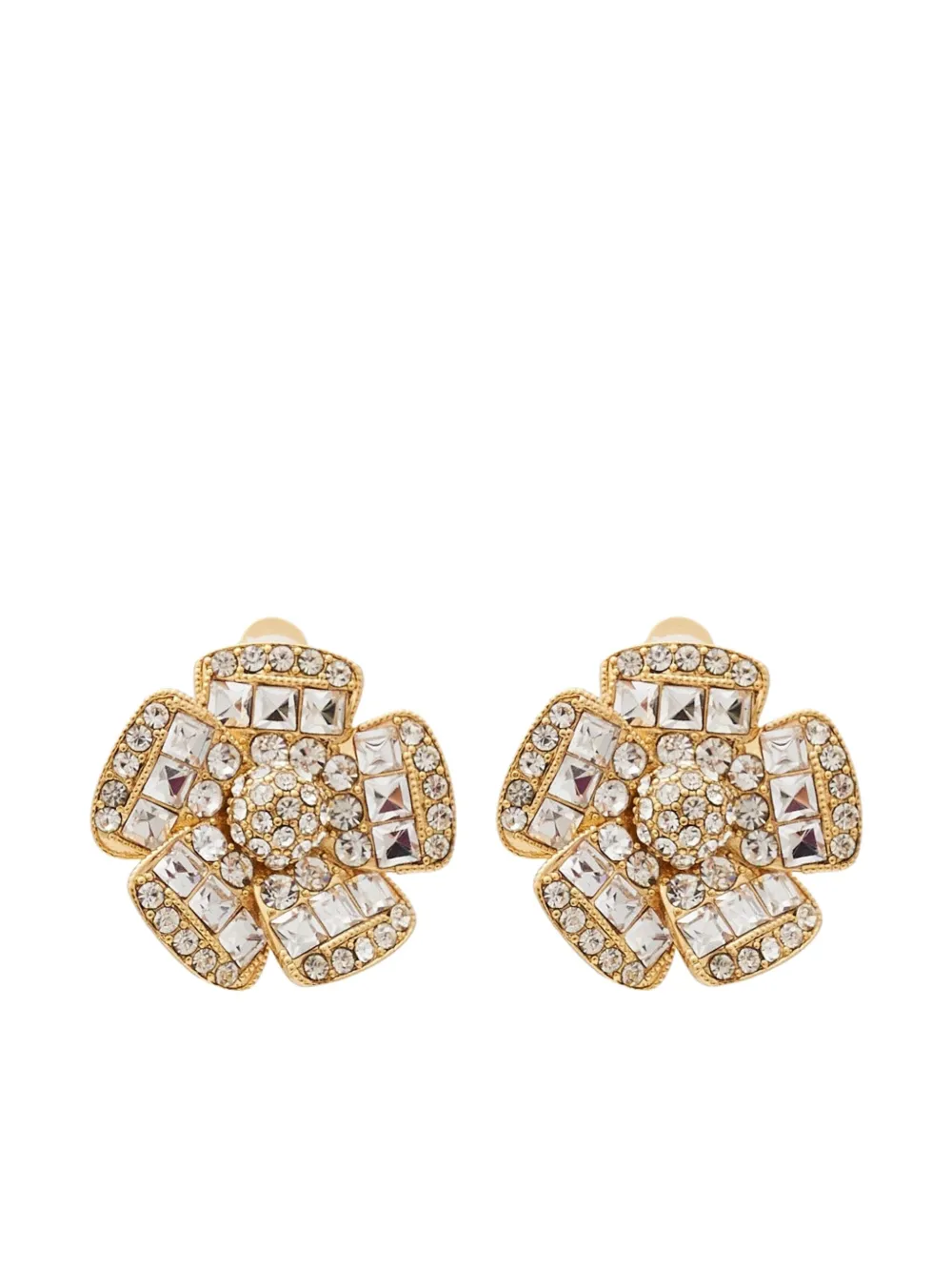 flower-detailing earrings