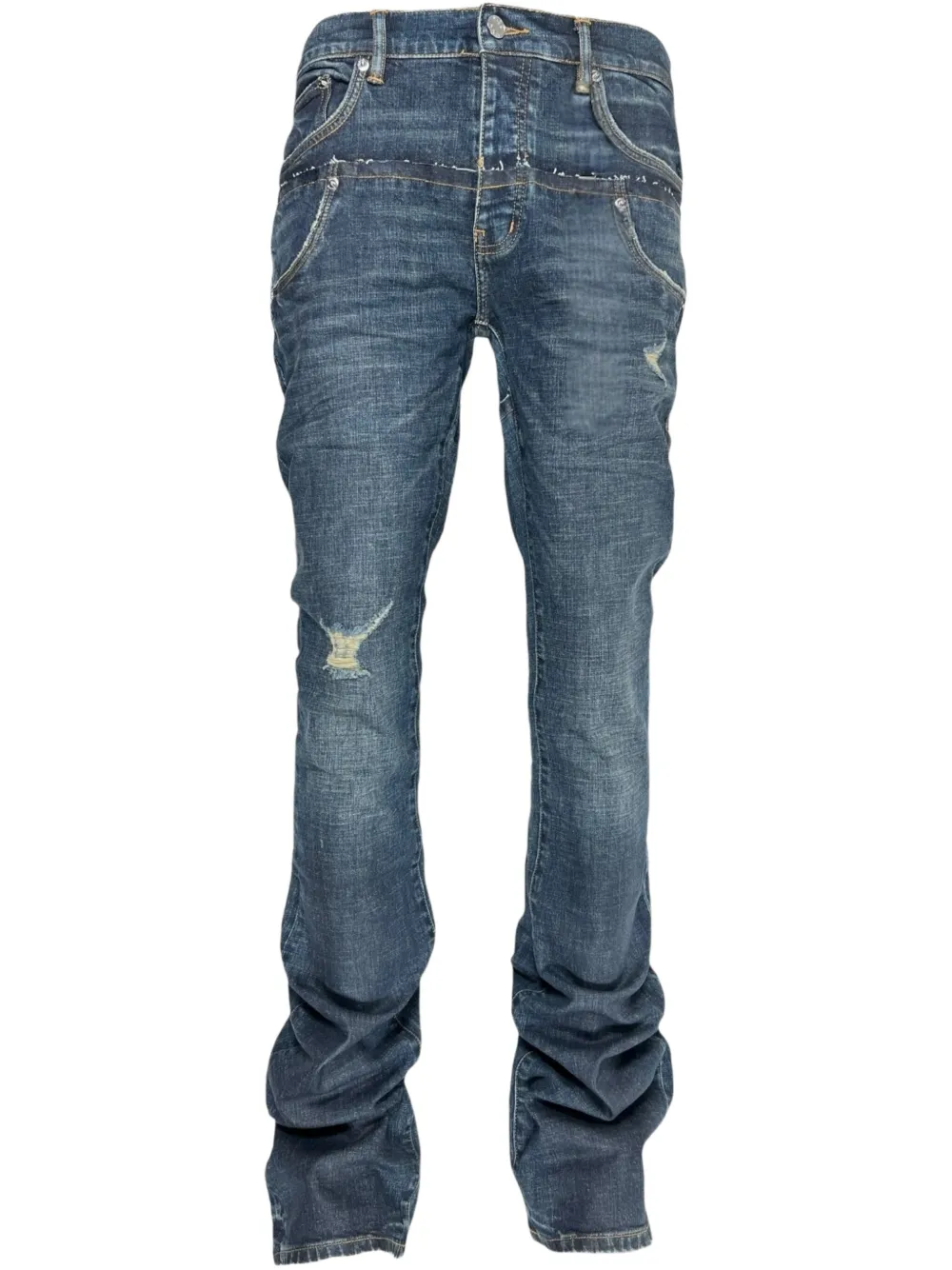 Purple Brand P072-Rcwd jeans met dubbele taille Blauw