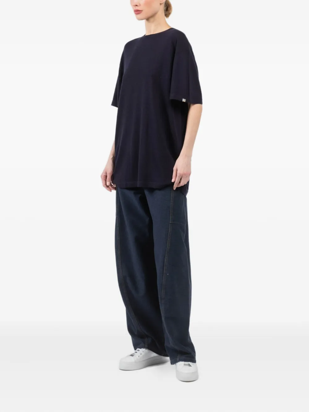 extreme cashmere logo-tag T-shirt Blauw