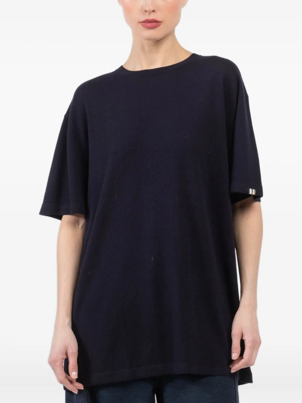 Extreme cashmere logo-tag T-shirt Blauw
