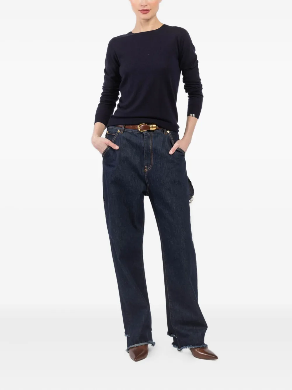 extreme cashmere long-sleeved cashmere sweater Blauw