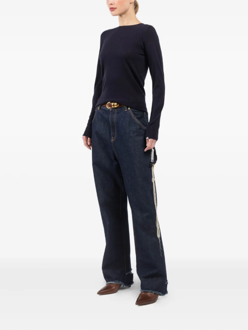 extreme cashmere long-sleeved cashmere sweater Blauw